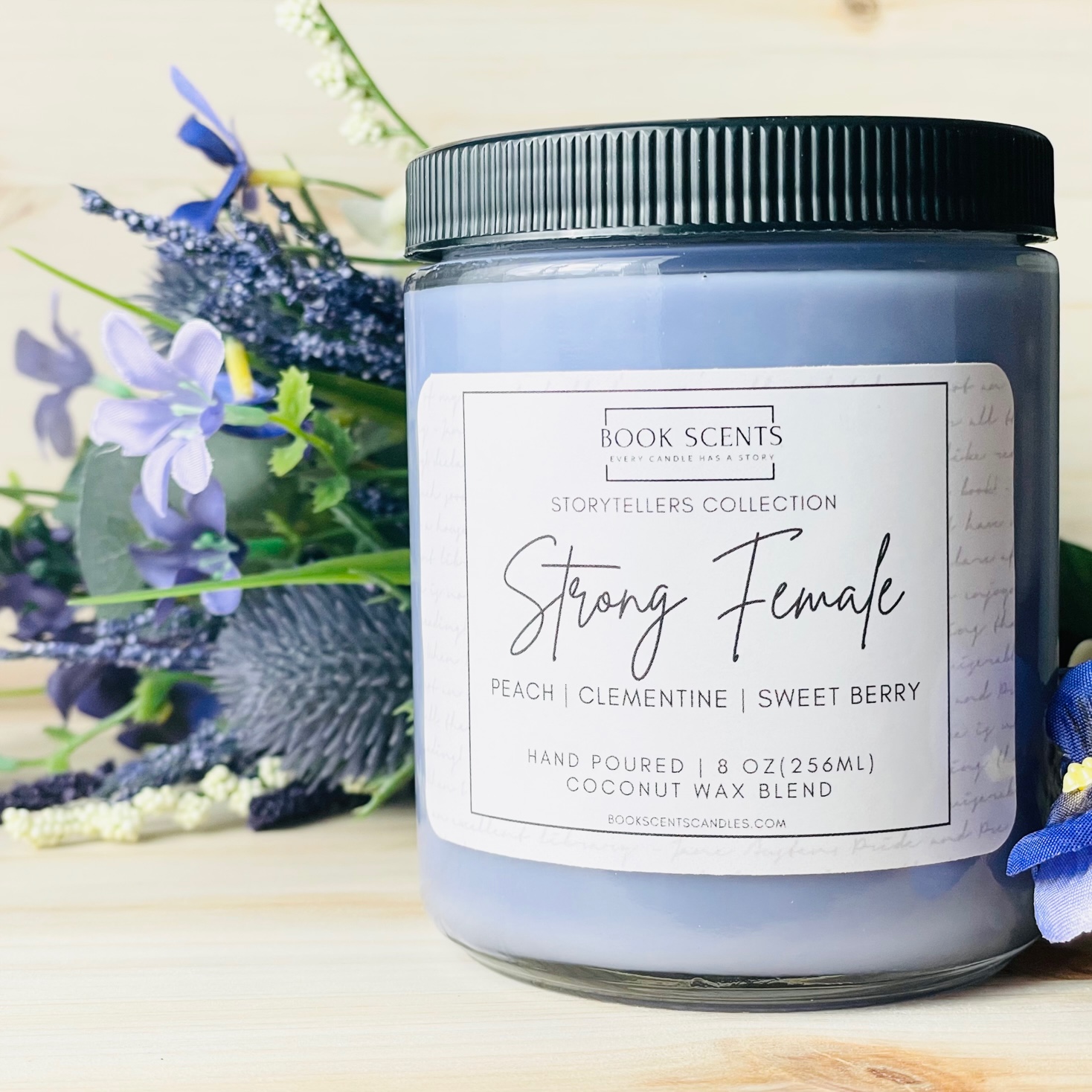 strong female book scents scented candle